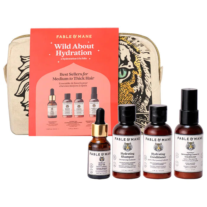 Fable & Mane
Wild about Hydration Minis Gift Set for Thick & Damaged Hair