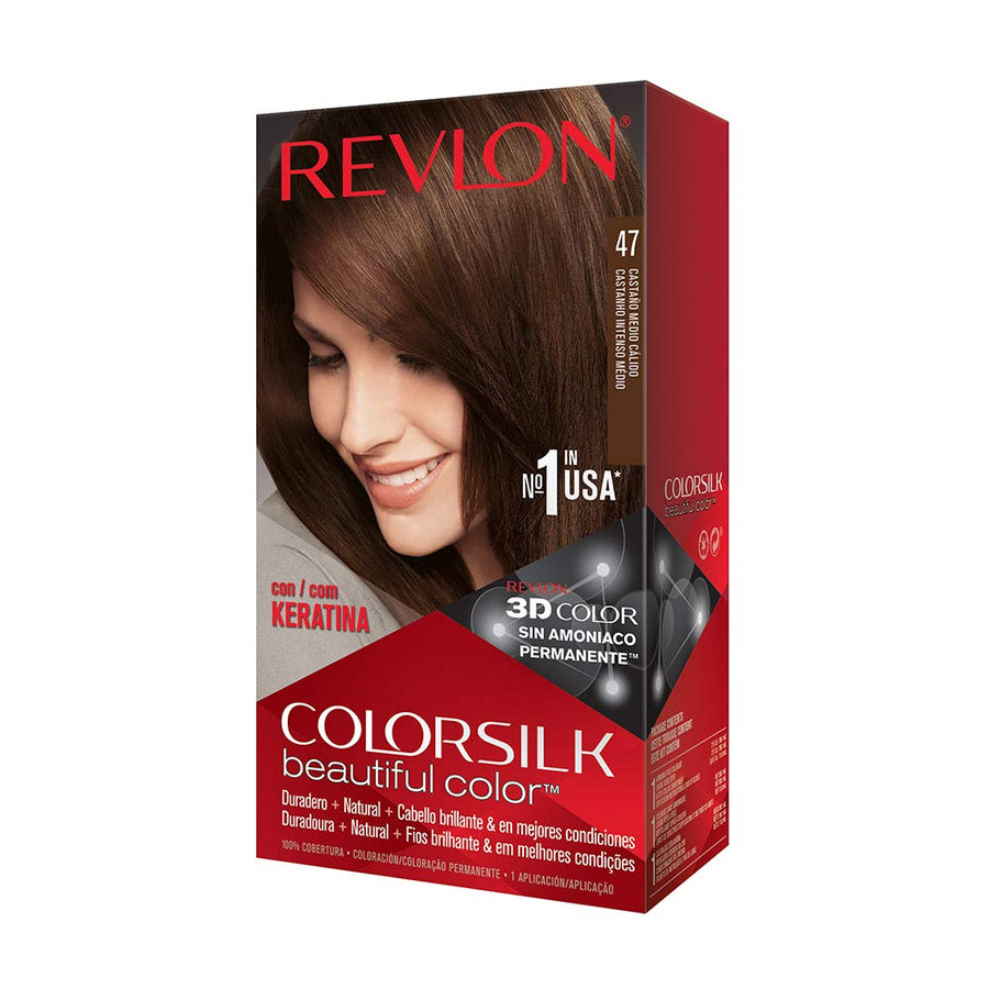 Revlon Color Silk Beautiful Hair Color 47 Medium Rich Brown