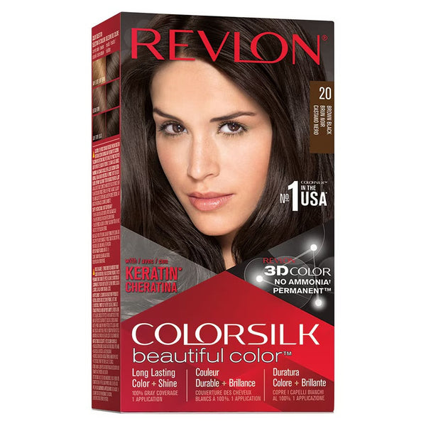 Revlon Color Silk Beautiful Hair Color 20 Brown Black