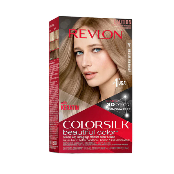 Revlon Color Silk Beautiful Hair Color 70 Medium Ash Blonde