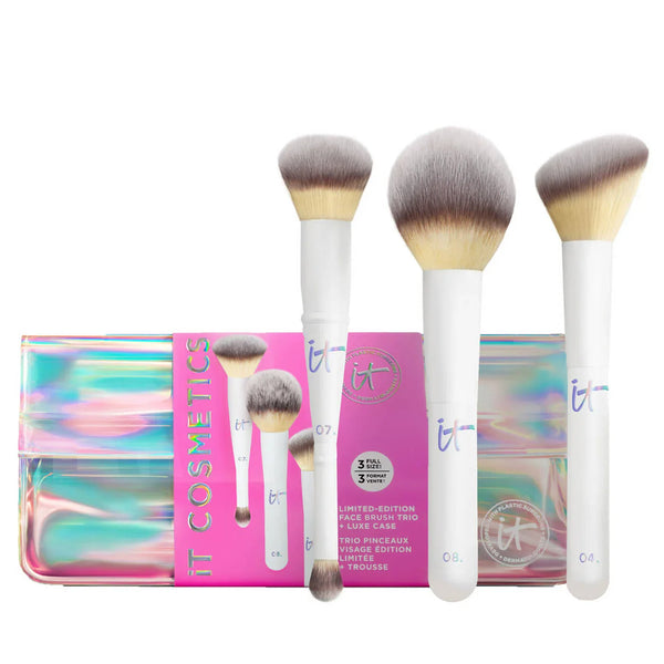 IT Cosmetics Limited Edition Face Brush Trio + Luxe case